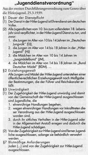 Quelle: Jahnke/Buddrus: Deutsche Jugend 1933 - 1945, Hamburg, S.160 f