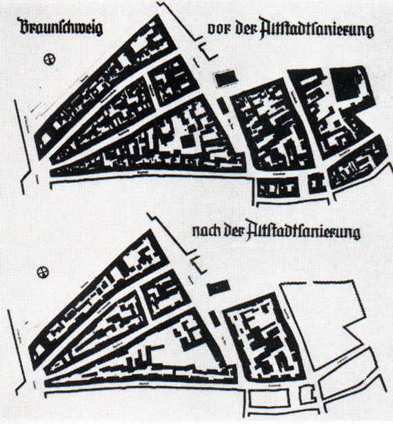 Q: Deutsche Bauzeitung. Wochenschrift für nationale Baugestaltung. Bautechnik. Raumordnung. Städtebau. Bauwirtschaft. Baurecht. Heft 37, 69. Jahr, 1935. Aus.: Blume, Nationalsozialistischer Siedlungsbau, Abb. 13, o.S. 